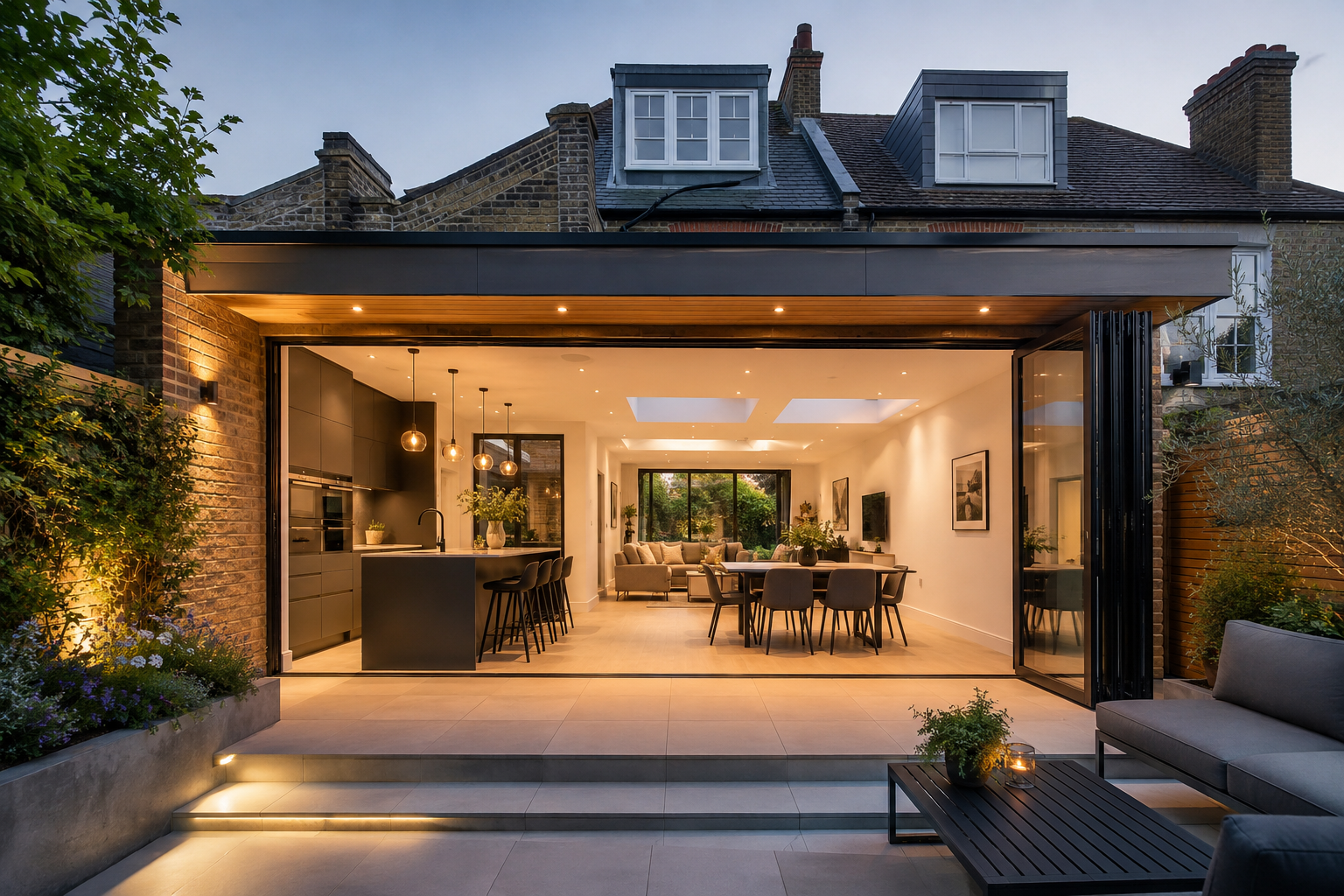 Renovated open-plan Portsmouth home interior
